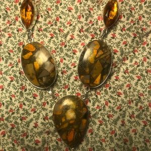 Necklace and bracelet (stone) beautiful colors!